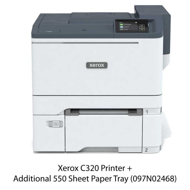 Xerox C320 A4 Colour Laser Printer + Original Xerox CMYK Toner Bundle