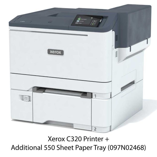 Xerox C320 A4 Colour Laser Printer + Original Xerox CMYK Toner Bundle