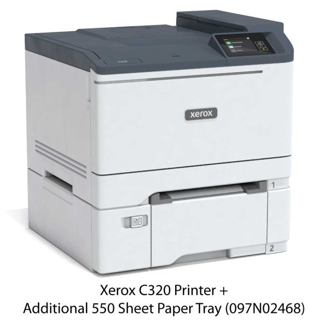 Xerox C320 A4 Colour Laser Printer + Original Xerox CMYK Toner Bundle