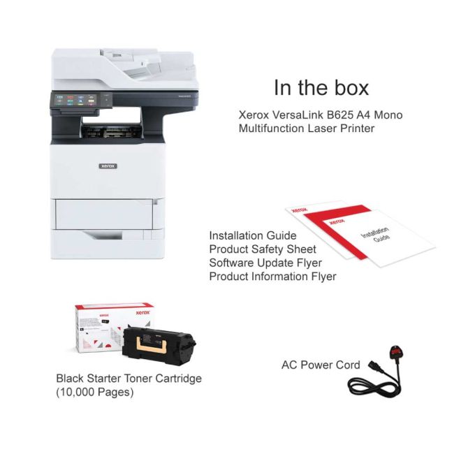 Xerox VersaLink B625 What's In Box