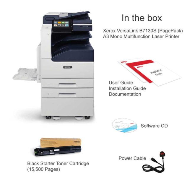 Xerox VersaLink B7130S (PagePack) A3 Mono Multifunction Laser Printer