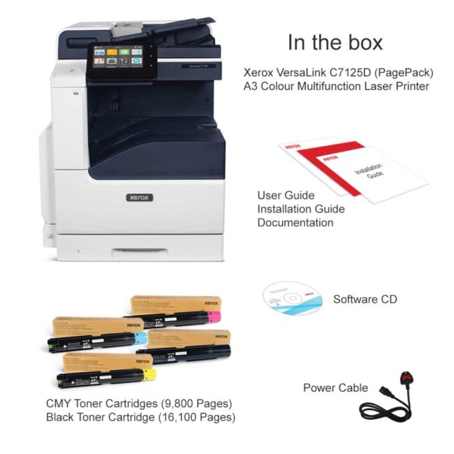 Xerox VersaLink C7125D (PagePack) A3 Colour Multifunction Laser Printer