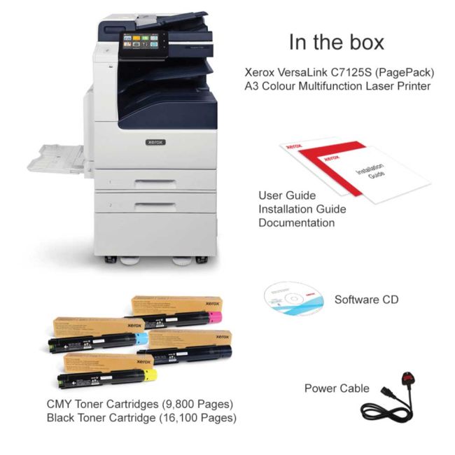 Xerox VersaLink C7125S (PagePack) A3 Colour Multifunction Laser Printer
