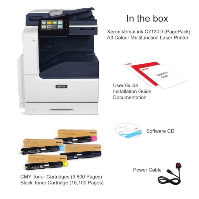 Xerox VersaLink C7130D (PagePack) A3 Colour Multifunction Laser Printer