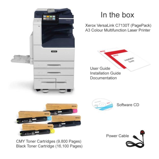 Xerox VersaLink C7130T (PagePack) A3 Colour Multifunction Laser Printer
