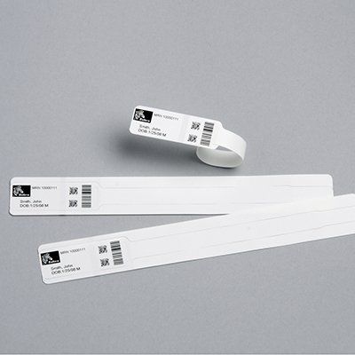 Zebra 10003853 Z-Band Direct White Wristbands 25x152mm (6 Rolls)