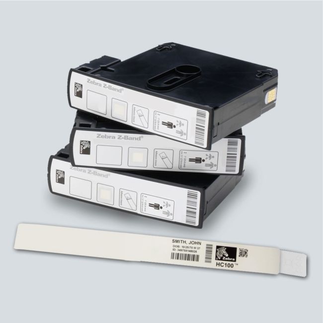 Zebra Z-Band White Adhesive Wristband 25x279mm (6 Rolls) 10006995K