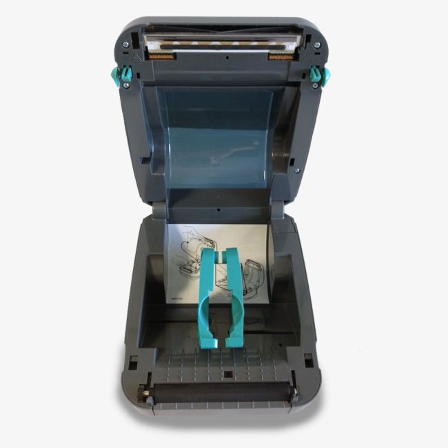 Zebra GK420D Thermal Printer (with dispenser & peeler) open top
