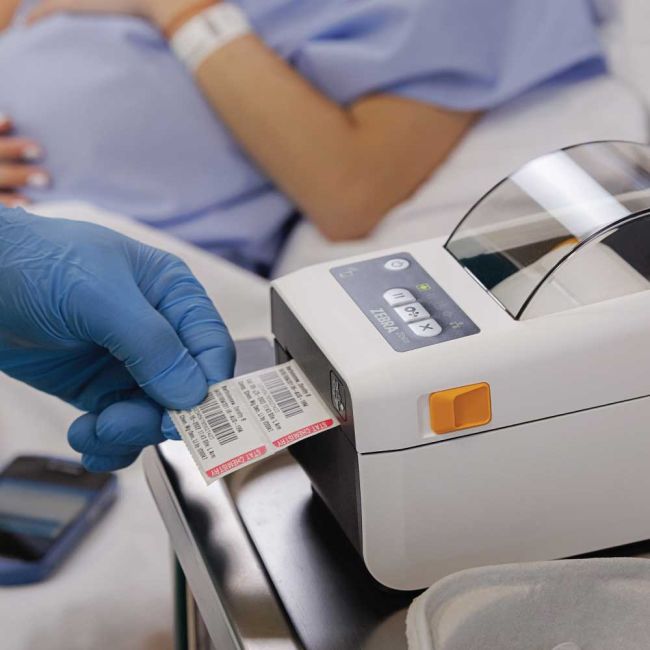 Zebra ZD411 Healthcare Direct Thermal Label Printer - 203 DPI - Modular Connectivity Slot (USB, Network & Bluetooth)