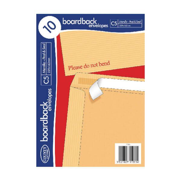 County Stationery C5 Board Back Envelopes (Pack of 10) C524 | Printer Base