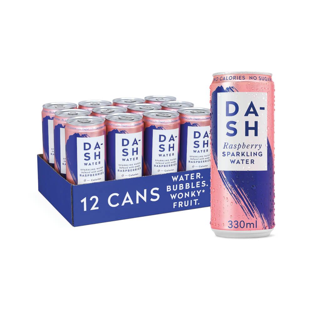 Dash Raspberry Dash Water Raspberry 330ml Can (Pack of 12) DBL005 | Printer Base