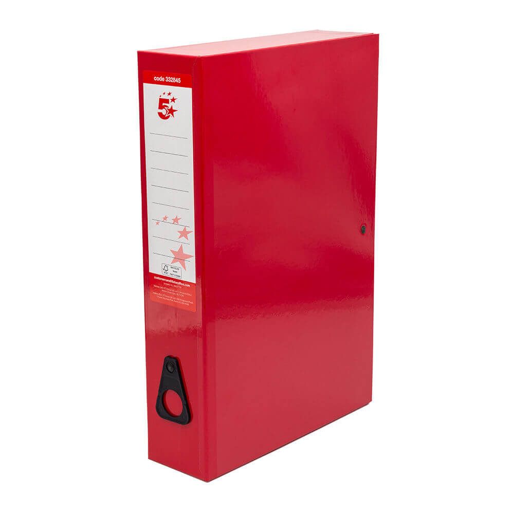 Mesco Red Box File 5 Star Office Box File Foolscap Red (Pack of 5) | Printer Base