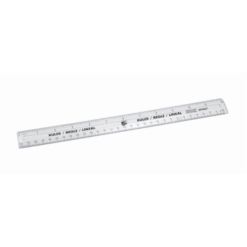 Printer Top Ruler 5 Star Office Ruler 30cm Clear (Pack of 10) | Printer Base