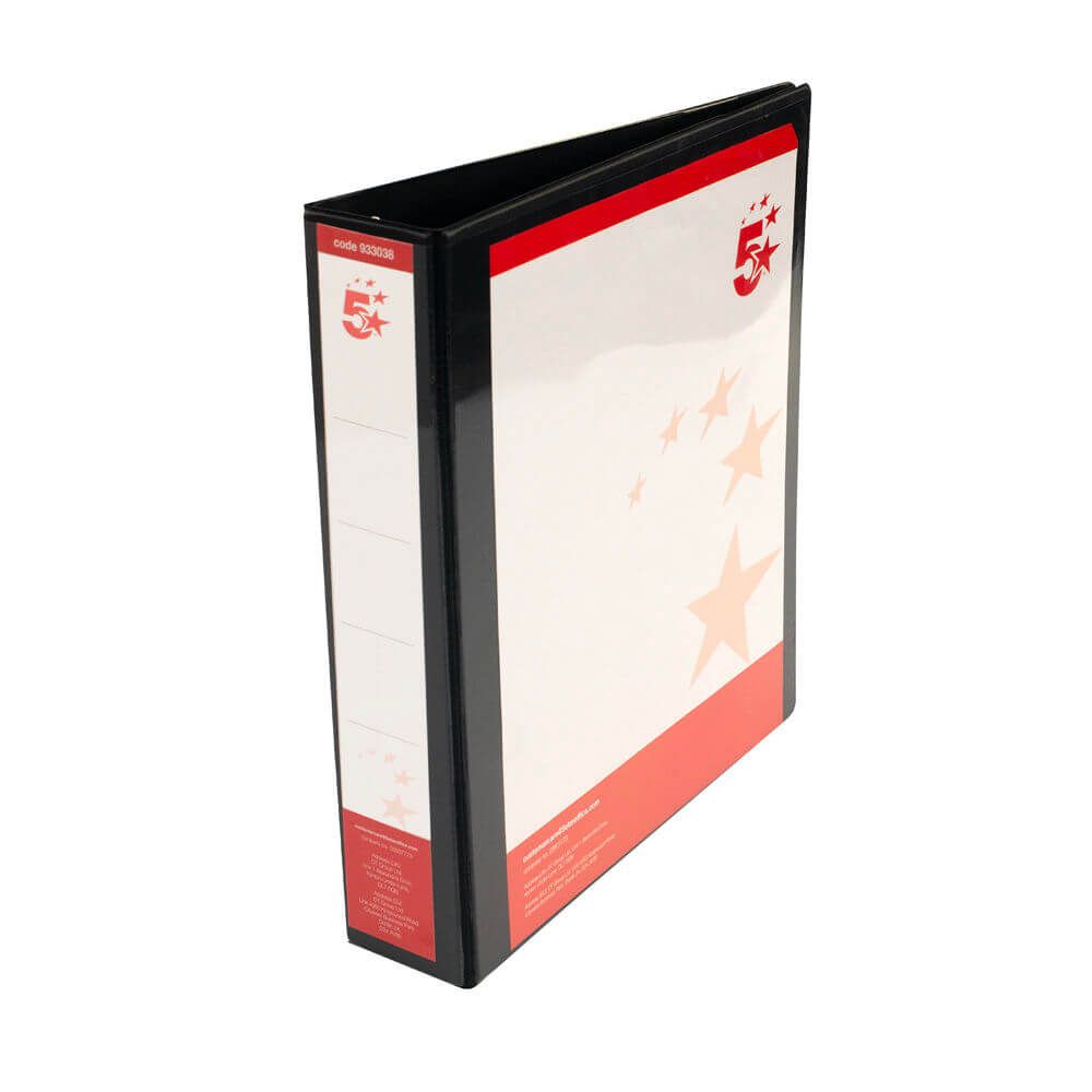 5 Star A4 Black Ring Binder 38mm 933038 | Printer Base