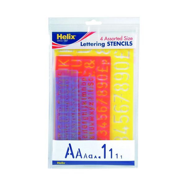 Helix Lettering Stencil Set of 4 Assorted Sizes (5 Pack) H40891 ...
