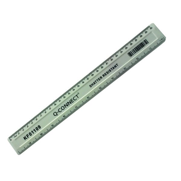 Q-Connect Ruler Shatterproof 300mm White KF01109 | Printer Base