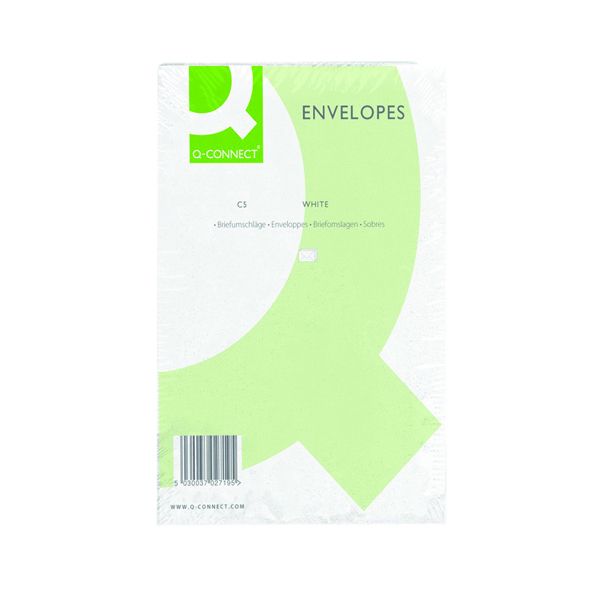 Q-Connect C5 Envelopes Pocket Peel and Seal 100gsm White (500 Pack ...