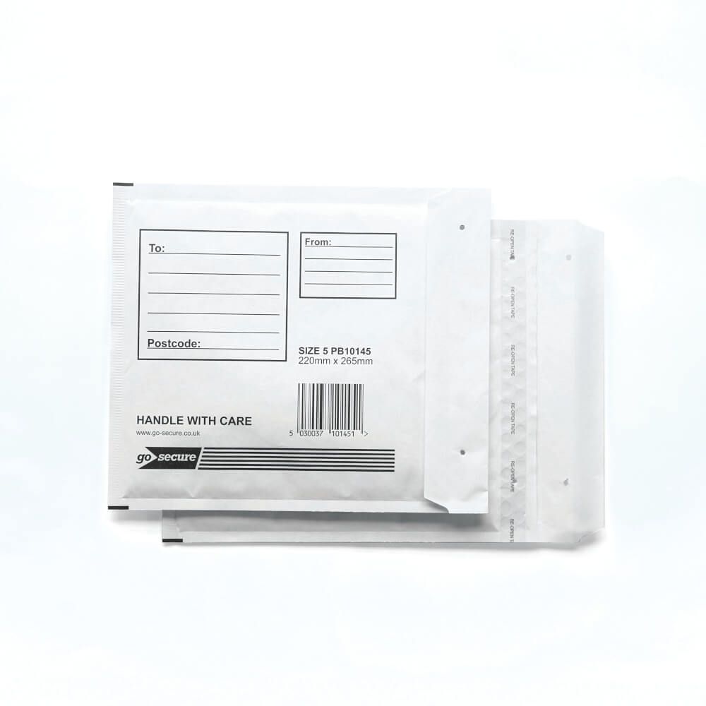Gosecure Document Envelope GoSecure Bubble Envelopes Size 5 White | PB10145 | Printer Base