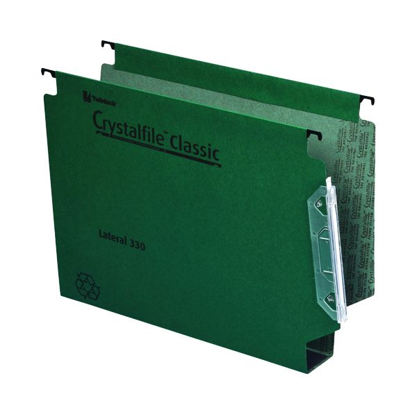 Rexel Crystalfile Classic 30mm Lateral File 500 Sheet Green (25 Pack ...