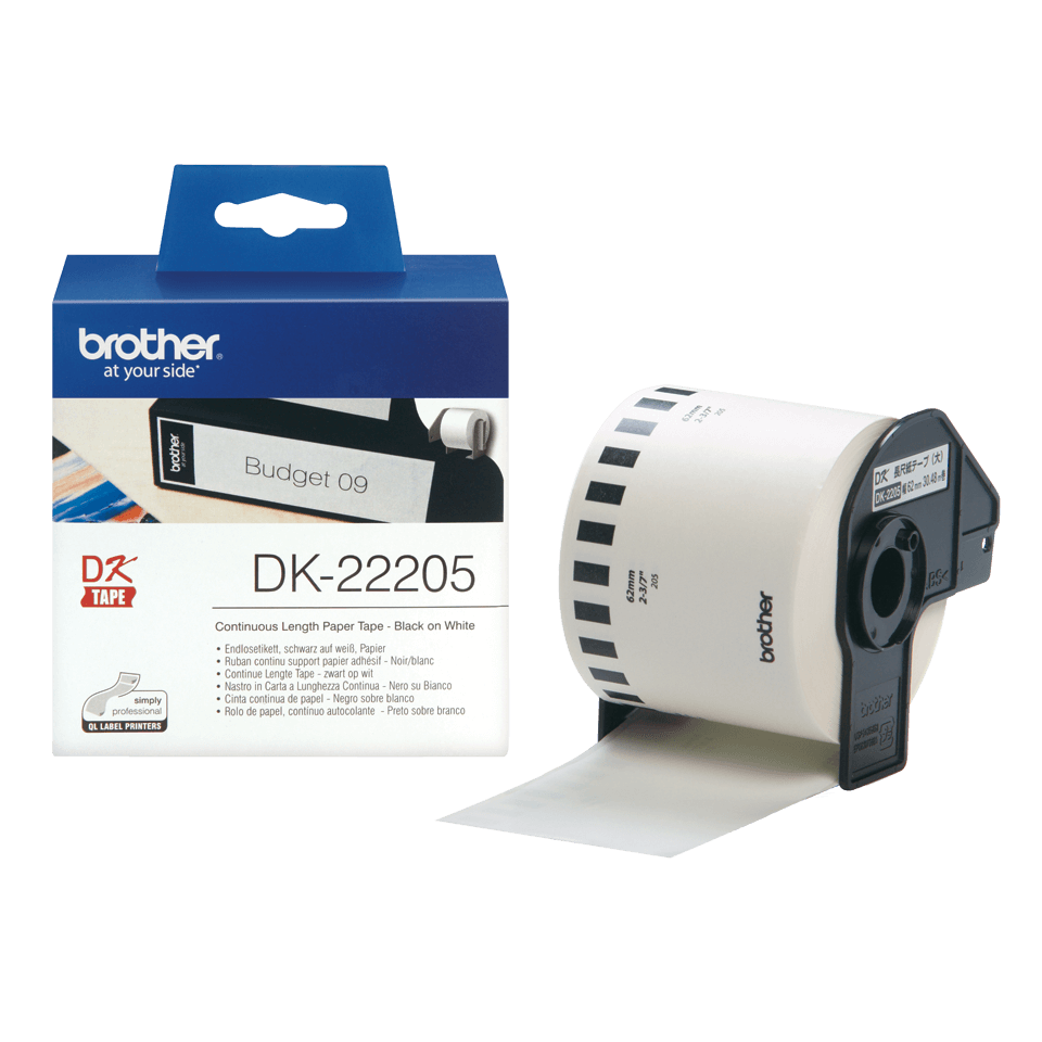 Brother DK22205 | 62mm Continuous Paper Tape | Printer Base