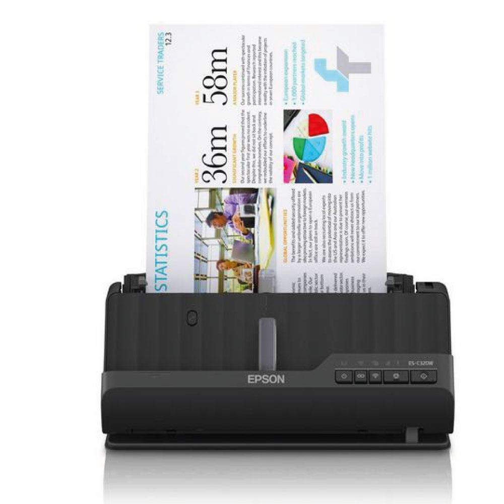 An image of Epson WorkForce ES-C320W A4 Compact Desktop Scanner 