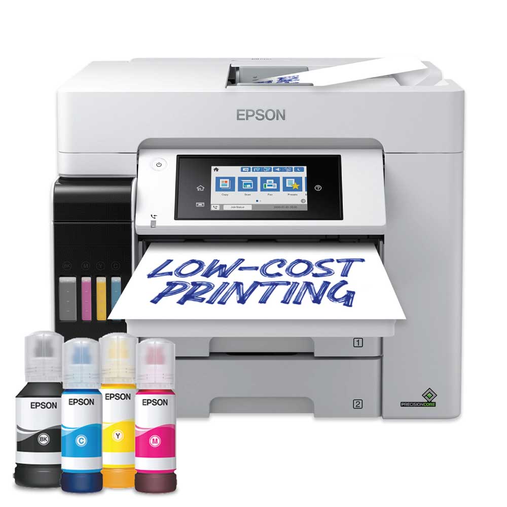 An image of Epson EcoTank Pro ET-5885 A4 Colour Multifunction Inkjet Printer C11CJ28405BA