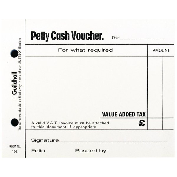 guildhall 100 leaves white petty cash pad 103 1569 pad books petit cash