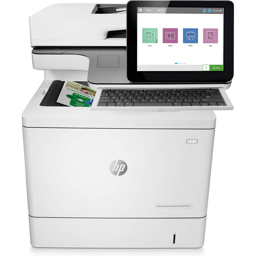 An image of HP M578c LaserJet Enterprise Flow MFP A4 Colour Multifunction Laser Printer 7ZU8...