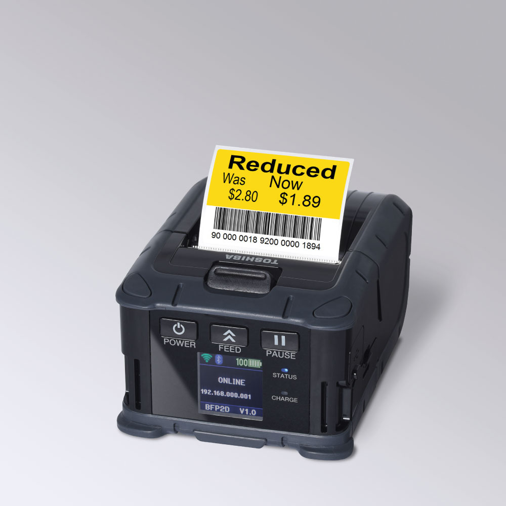 An image of Toshiba FP2D Bluetooth Mobile Label Printer (200 DPI) 