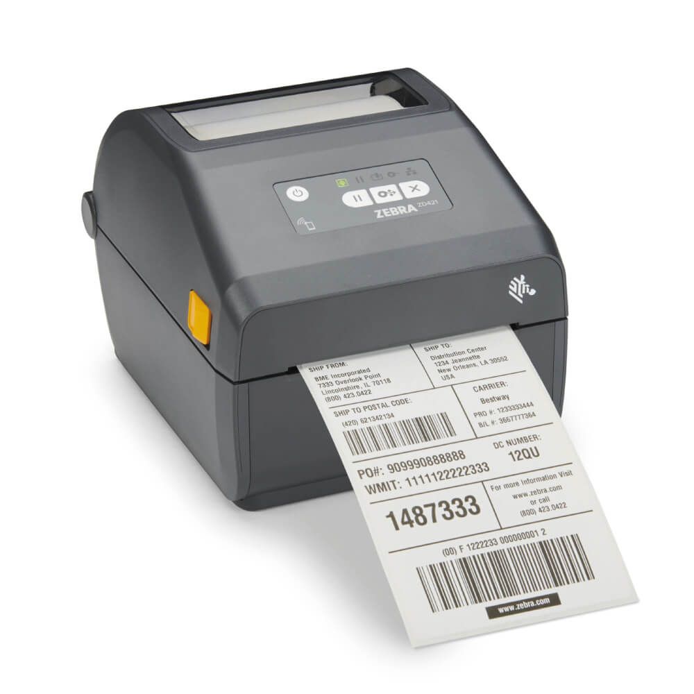 An image of Zebra ZD421 Direct Thermal Label Printer (USB, Serial, Parallel & BT) ZD4A042-D0...