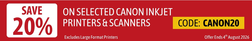20% Off Selected Canon Printers & Scanners