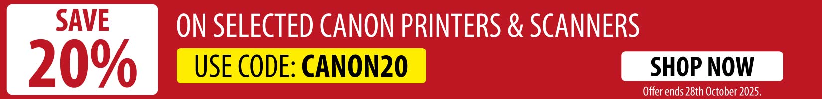 20% Off Selected Canon Printers