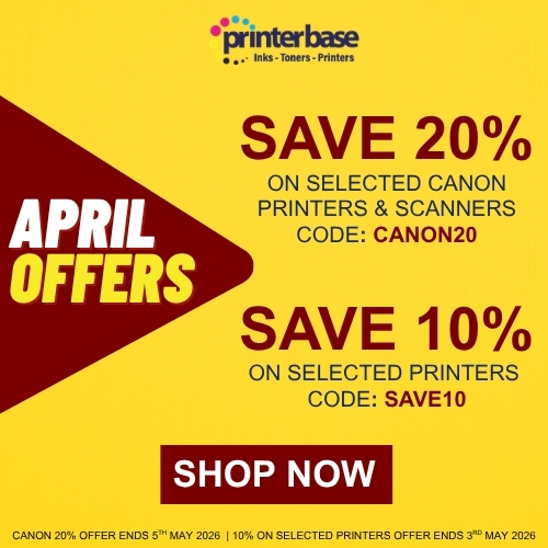 SAVE 20% on selected Canon printers & scanners with code CANON20. Ends 5th May 2026 Save 10% on selected printers with code: SAVE10. Ends 3rd May 2026