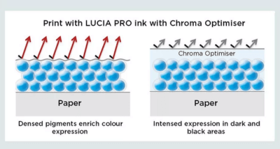lucia-pro-ii-ink Canon LUCIA PRO inks use a Chroma Optimiser to improve dark tones