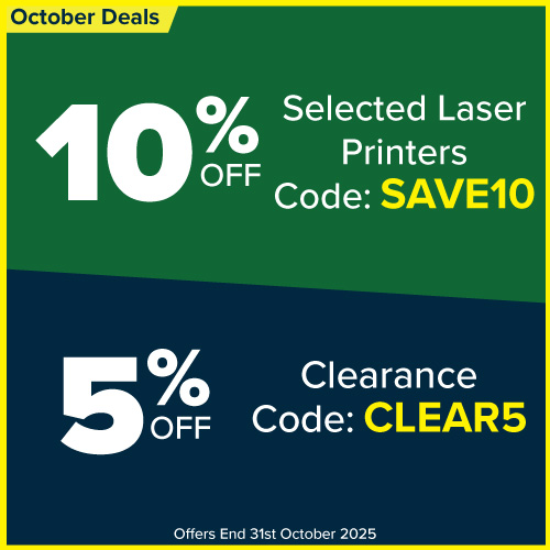 October Deals: 5% off all Clearance printers with code: Clear5 or 10% off selected printers with code SAVE10