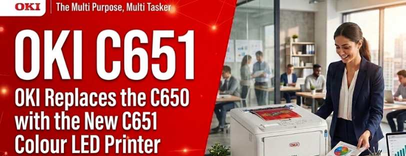 OKI C651 Colour LED Printer the multi-purpose, multi-tasker A4 colour printer replacing the C650