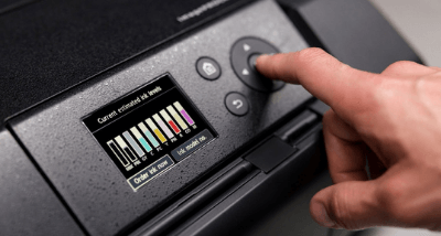 Canon Pro 300 Printer Monitor Showing Ink Levels In Colour