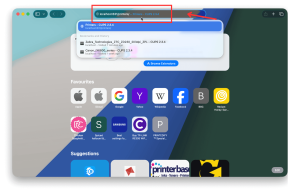 Open the Safari Browser and search for the CUPS URL