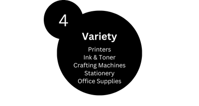 reasons-to-shop-at-printerbase-variety Variety: Printers, Ink & Toner, Crafting Machines, Stationery, Office Supplies